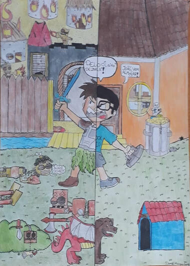 Remake da primeira arte que fiz na exposição de desenho em 2014 que este mesmo também foi.